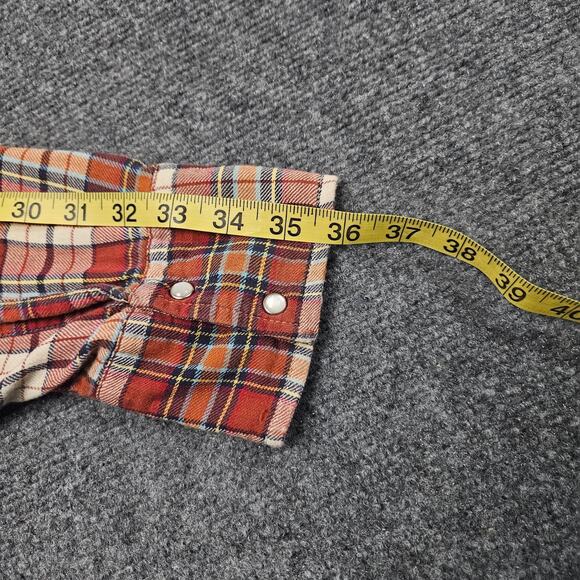 Texas‎ Longhorns Plaid Shirt XXL Snap Button Toss Brand Upcycled Patchwork NCAA - Picture 8 of 8